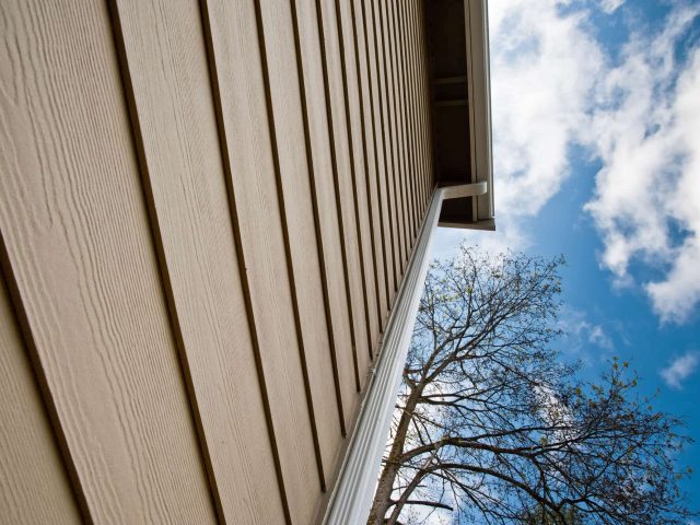 one side of a house with siding