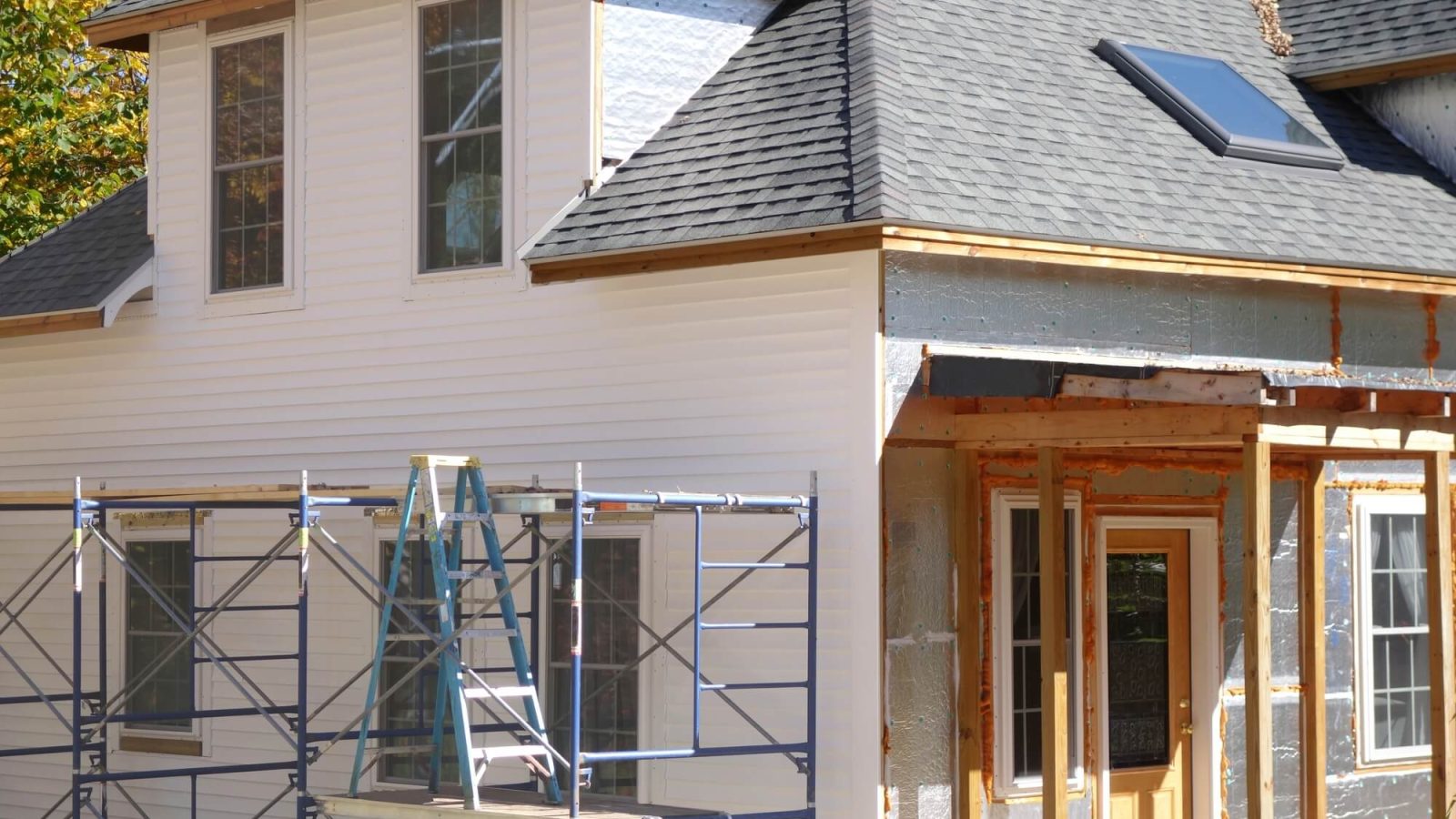 house on going siding replacement
