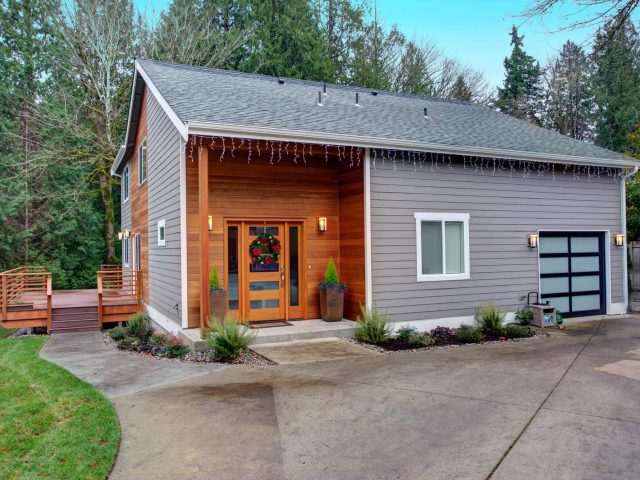 newly renovated house with mixed sidings